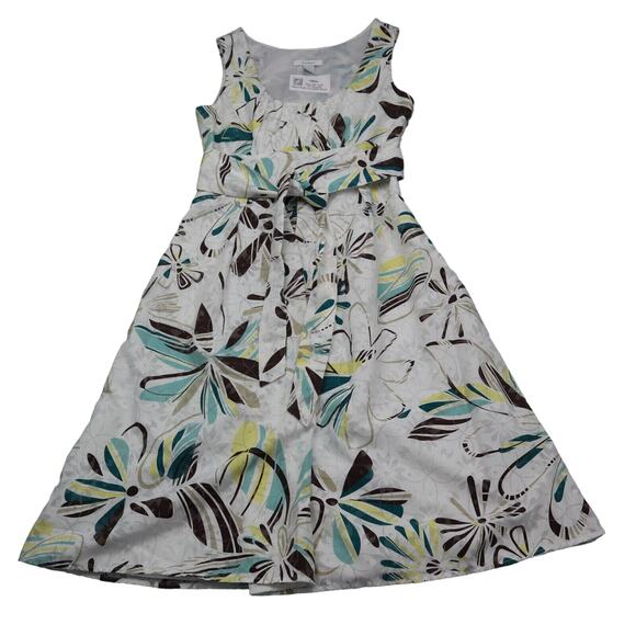 Dressbarn Dress Womens 4 Multicolor Sleeveless Scoop Neck Pleated Knee Length - Picture 1 of 16